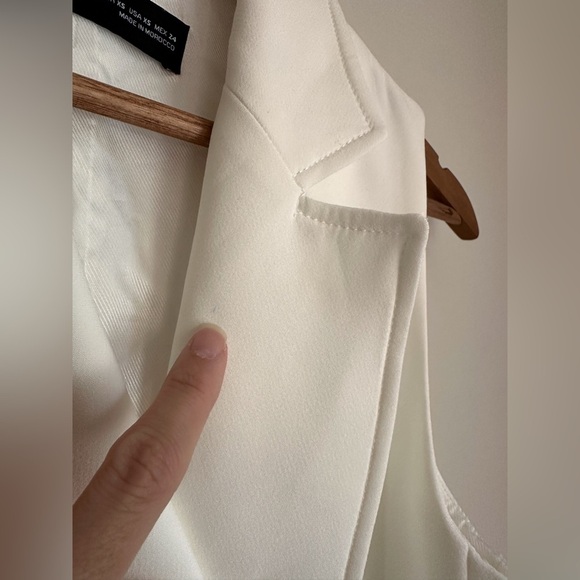 ZARA White Sleeveless Blazer Dress with Belt Structured Vest Dress - Picture 4 of 9